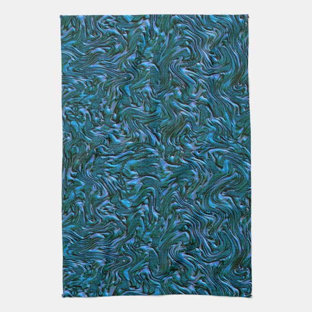 Wie königlich oder kastenblau mit Wandtextur Geschirrtuch (Vertikal)