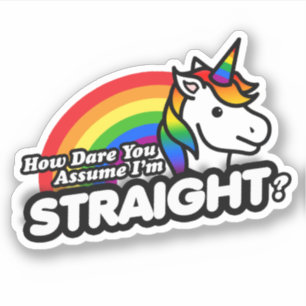 Wie können Sie annehmen, dass ich hetero bin Aufkleber