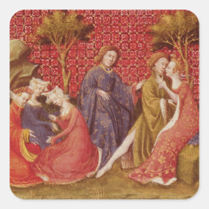 Wie Lancelot Guinevere küsste Quadratischer Aufkleber