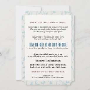 Wie Liebe ich dich? Typografie Poetry Wedding Einladung