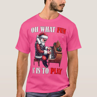 Wie lustig ist es, Weihnachtsmann Klavier spielen T-Shirt