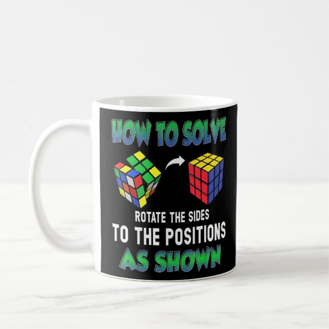 Wie man die Seitenumdrehung des Puzzle Cube löst Kaffeetasse (Links)