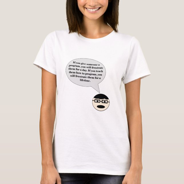 Wie man ein weibliches Shirt der Programmiererin f (Vorderseite)