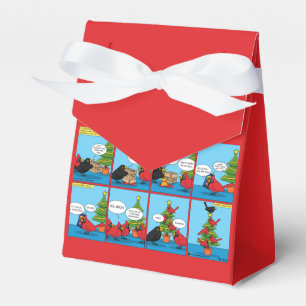 Wie man ein Weihnachtsbaum-Comic dekoriert Geschenkschachtel