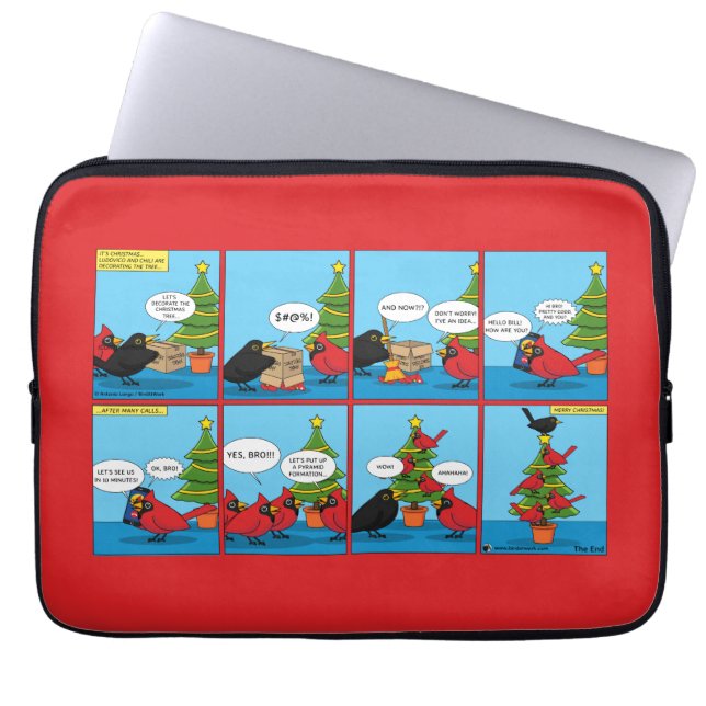 Wie man ein Weihnachtsbaum-Comic dekoriert Laptopschutzhülle (Vorderseite)