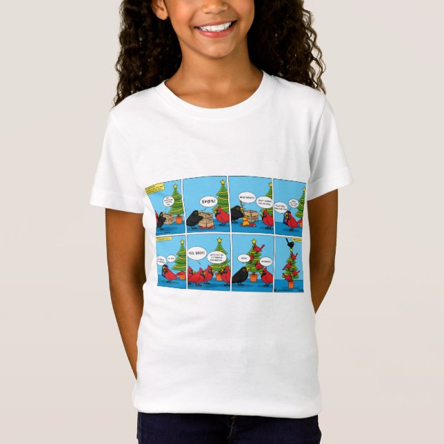 Wie man ein Weihnachtsbaum-Comic dekoriert T-Shirt (Vorderseite)