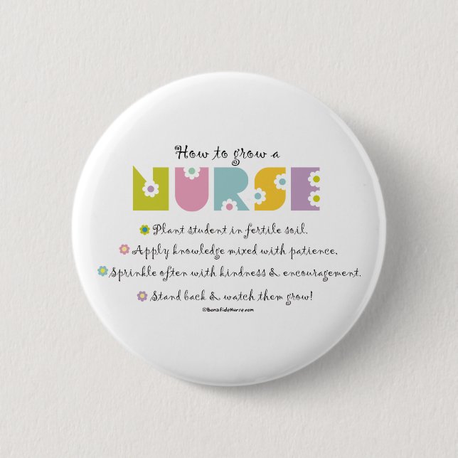 Wie man eine Krankenschwester wächst Button (Vorderseite)