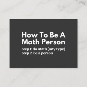 Wie man eine Mathematik-Person wird Visitenkarte