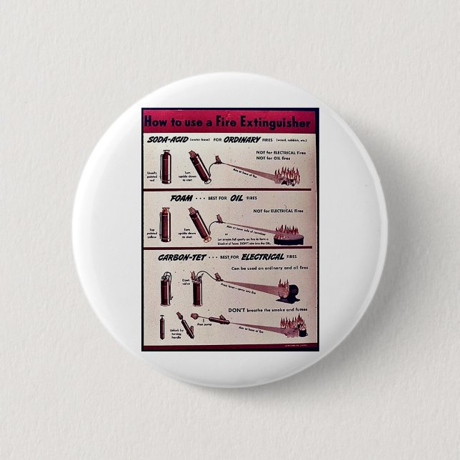 Wie man einen Feuerlöscher benutzt Button (Vorderseite)