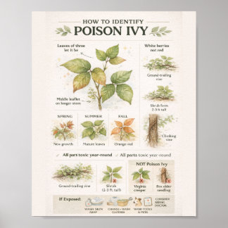 Wie man Giftsumach erkennt – Botanische Bildung Poster