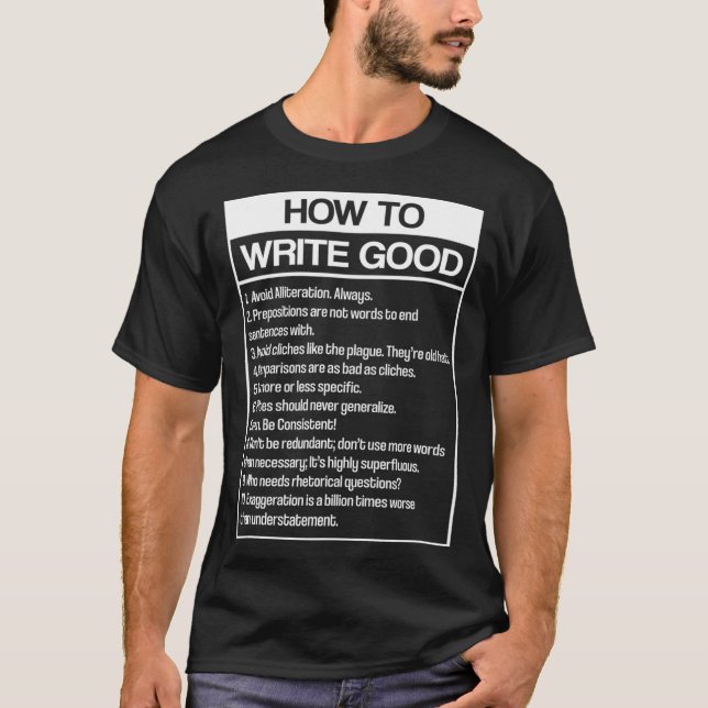 Wie man gute englische Grammatikliteratur schreibt T-Shirt (Vorderseite)