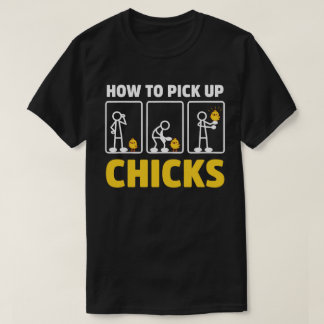 Wie man Hühner aufnimmt Funny Strichmännchen Sarca T-Shirt