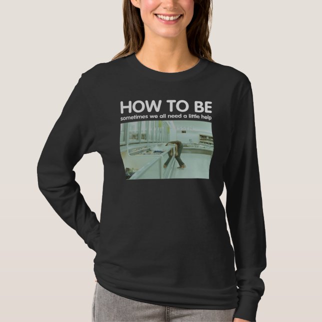Wie man langes Hülsenschwarzes der T-Shirt (Vorderseite)
