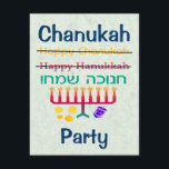 Wie man Party Einladungen Chanukkas Chanukah<br><div class="desc">Wie buchstabieren Sie Chanukka,  äh Chanukah,  oder ist es Hanukah,  sowieso? Offensichtlich ist die einzige "rechte" Weise,  es zu buchstabieren auf Hebräer! Ein Spaßentwurf mit "glücklichem Chanukka" und "glücklichem Chanukah" kreuzte heraus und "Chanukah Sameach!" auf Hebräer mit einem chanukiah (menorah),  dreidel und Goldgelt unten.</div>