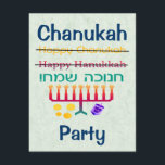 Wie man Party Einladungen Chanukkas Chanukah<br><div class="desc">Wie buchstabieren Sie Chanukka,  äh Chanukah,  oder ist es Hanukah,  sowieso? Offensichtlich ist die einzige "rechte" Weise,  es zu buchstabieren auf Hebräer! Ein Spaßentwurf mit "glücklichem Chanukka" und "glücklichem Chanukah" kreuzte heraus und "Chanukah Sameach!" auf Hebräer mit einem chanukiah (menorah),  dreidel und Goldgelt unten.</div>