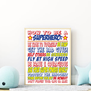 Wie man Superheld Print wird Poster