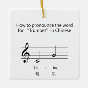 Wie man Trumpet in chinesischer Musiksprache sagt Keramikornament