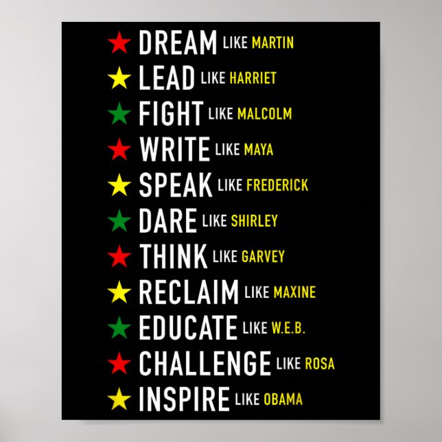 Wie Martin Lead wie Harriet Black History Month Poster (Vorne)