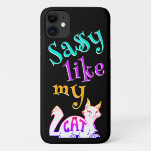 Wie meine Niedliche Katzenneone, schwarzer Text Case-Mate iPhone Hülle