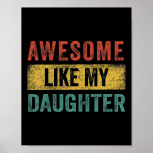 Wie meine Tochter Retro Men Vater Funny Vathers Poster