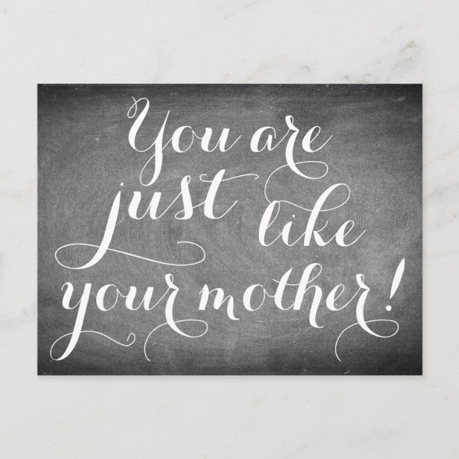Wie Mother Handwriting Typografie Schwarz-weiß Postkarte (Vorderseite)