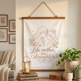 Wie Mutter so Tochter  Wandteppich Mit Holzrahmen