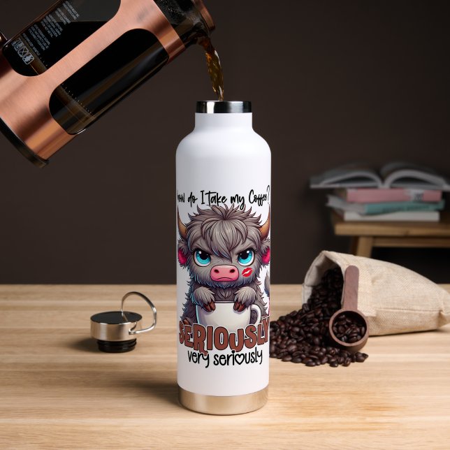 Wie nehme ich meinen Kaffee? Ernst Sehr Ernst  Trinkflasche (Kaffee (gedreht))