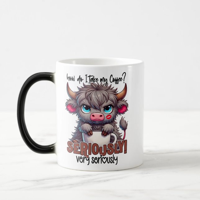 Wie nehme ich meinen Kaffee? Ernst Sehr Ernst  Verwandlungstasse (Links)