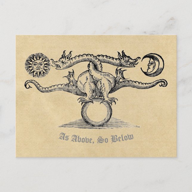 Wie oben also unten: Alchimie Dragon Postkarte (Vorderseite)