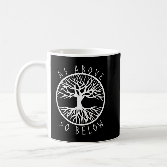 Wie oben, also unter dem Yggdrasil Tree des Lebens Kaffeetasse (Links)