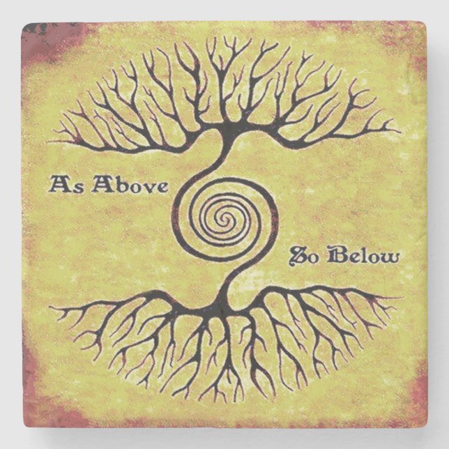 Wie oben, so unten. Baum des Lebens, spiritueller  Steinuntersetzer (Vorderseite)