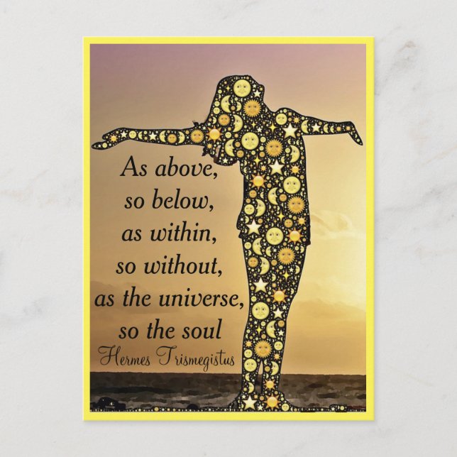 WIE OBEN, SO UNTEN Postkarte (Vorderseite)