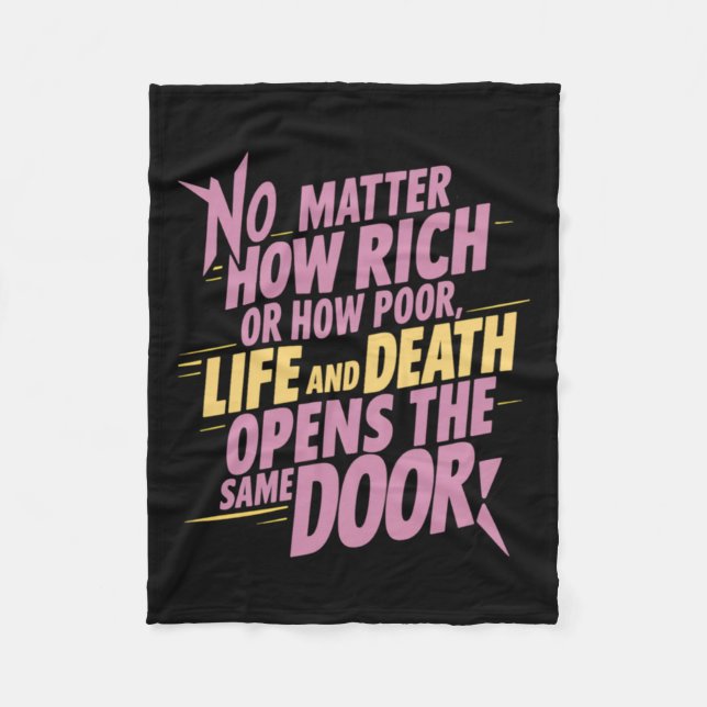 Wie reich oder arm ... Aufkleber Fleecedecke (Vorderseite)