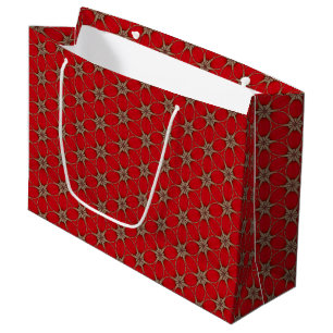 Wie rotes Blumen-Muster-große Geschenk-Tasche Große Geschenktüte