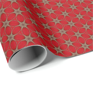 Wie rotes Blumen-Muster-Verpackungs-Papier Geschenkpapier