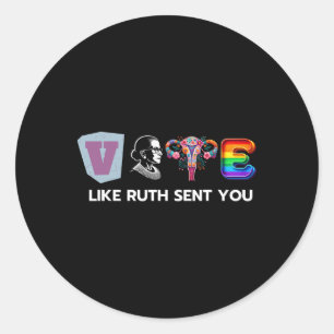 Wie Ruth Ihnen geschickt hat - Uterus Blume Femini Runder Aufkleber