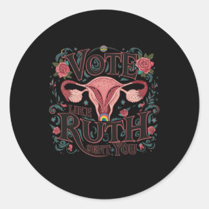 Wie Ruth Ihnen RBG Feminist Voting Inspiration ges Runder Aufkleber