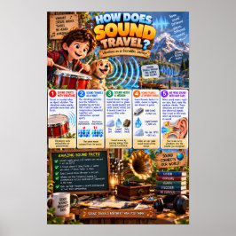 Wie Schall reist Infografik Poster