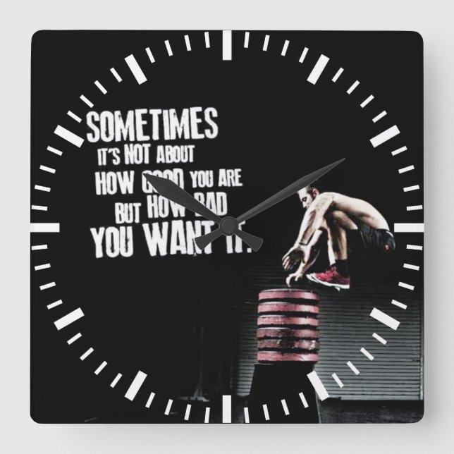 Wie schlecht Sie es Gewollt haben - CrossFit Motiv Quadratische Wanduhr (Vorderseite)