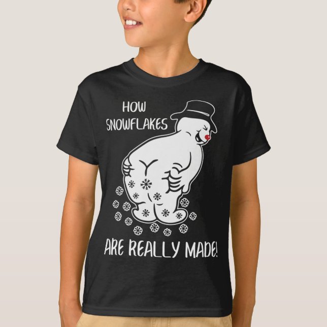 Wie Schneeflocken wirklich zu sonnigen Weihnachtsf T-Shirt (Vorderseite)