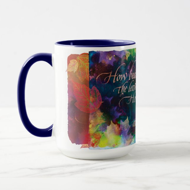 "Wie schön die Blätter...", Tasse (Links)