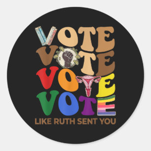 Wie Sent Ruthh You Groovy Uterus Feminist Lgbt Pr Runder Aufkleber