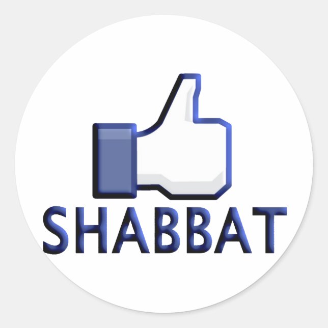 Wie Shabbat Runder Aufkleber (Vorderseite)