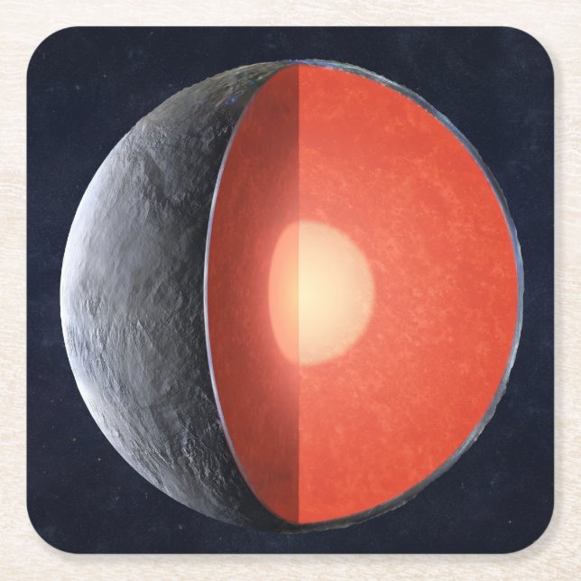 Wie sich ein Felsplanet bildet. Rechteckiger Pappuntersetzer (Vorderseite)