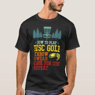 Wie Sie Disk Golf Retro Vintag Frisbee Golf spiele T-Shirt