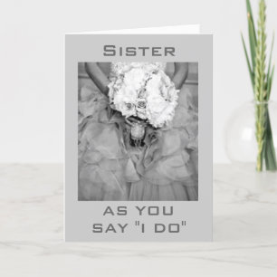 WIE SIE SAGEN "ICH TUE", UM SCHWESTER UND HUSBAND. KARTE
