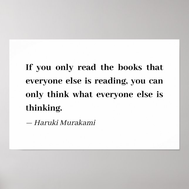 Wie Sie selbst denken - Zitat von Murakami Poster (Vorne)