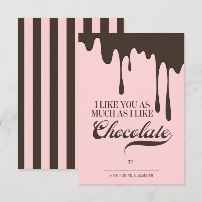 Wie Sie und Schokolade Kinder Klasse Valentine Einladung (Vorne/Hinten)