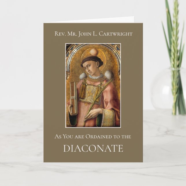 WIE SIE ZUM DIACONATE ORDAINIERT WERDEN KARTE (Vorderseite)