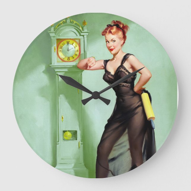 Wie spät ist es? Button nach oben Große Wanduhr (Vorderseite)